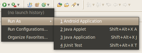 Android Eclipse Development (Run As Android Application)