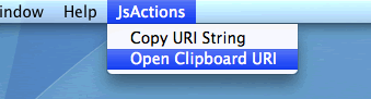 JavaScript Actions Menu ScreenShot