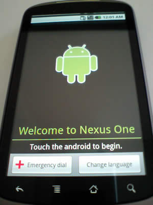 Nexus One 設定ウィザード (英語)