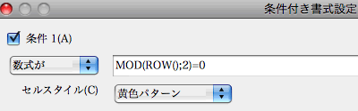 OpenOffice.org 条件付き書式設定 ScreenShot