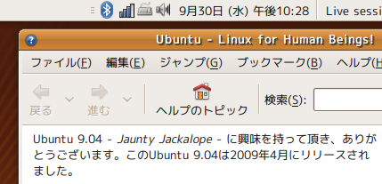 Ubuntu9.04 無線接続 Screenshot