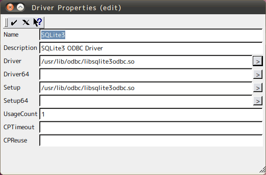 Ubuntu ODBC 設定画面2